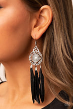 Load image into Gallery viewer, Pretty In Plumes - Black Earrings
