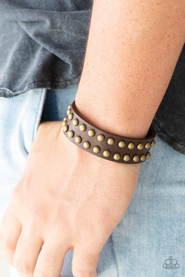 Biker Bold - Brown Urban Bracelet