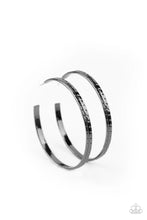 Load image into Gallery viewer, Tread All About It - Black Hoop Earring
