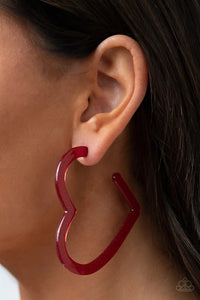 Heart Throbbing Twinkle - Red Earrings