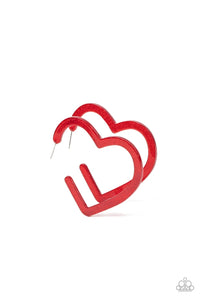 Heart Throbbing Twinkle - Red Earrings