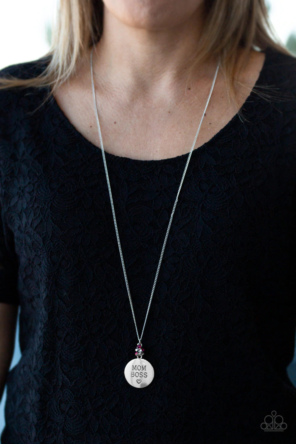 Mom Boss - Pink Necklace