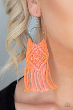 Load image into Gallery viewer, Macrame Rainbow - Orange Earrings
