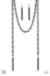 Scarfed For Attention- Black Necklace