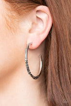 Load image into Gallery viewer, Imprinted Intensity - Silver Hoop Earring
